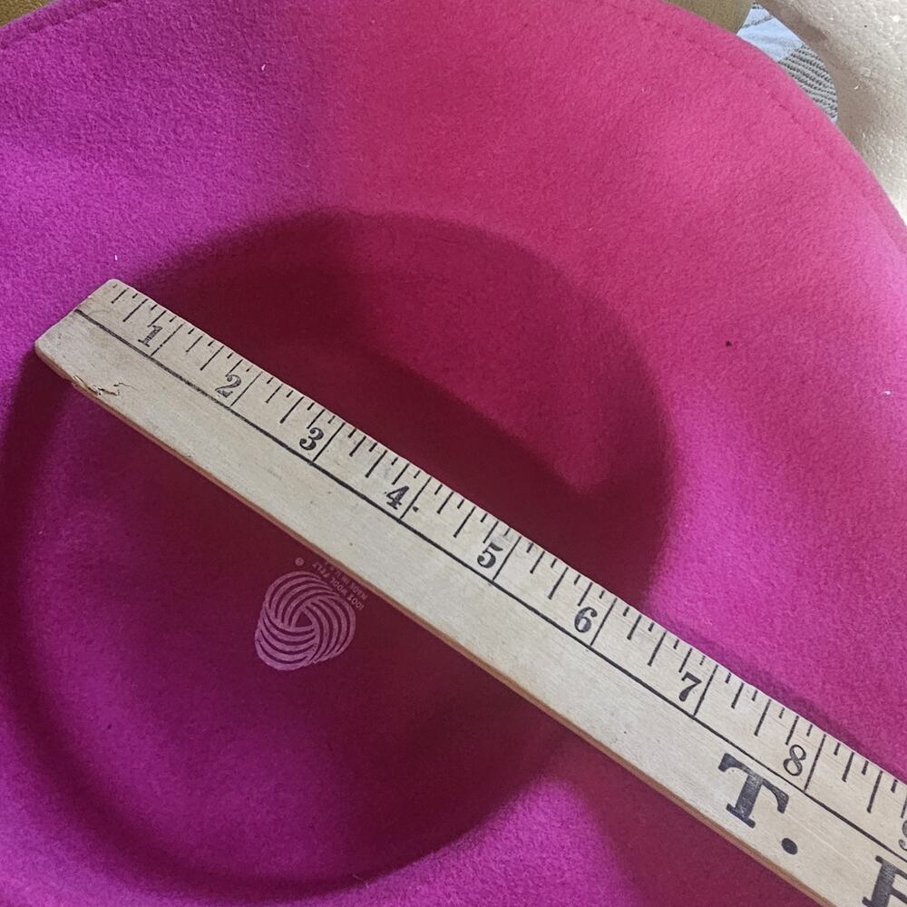 Vintage Womens 60s 70s Pink Felt Hat Wide Brim Grosgrain Band USA WPL 5923 - Picture 7 of 7